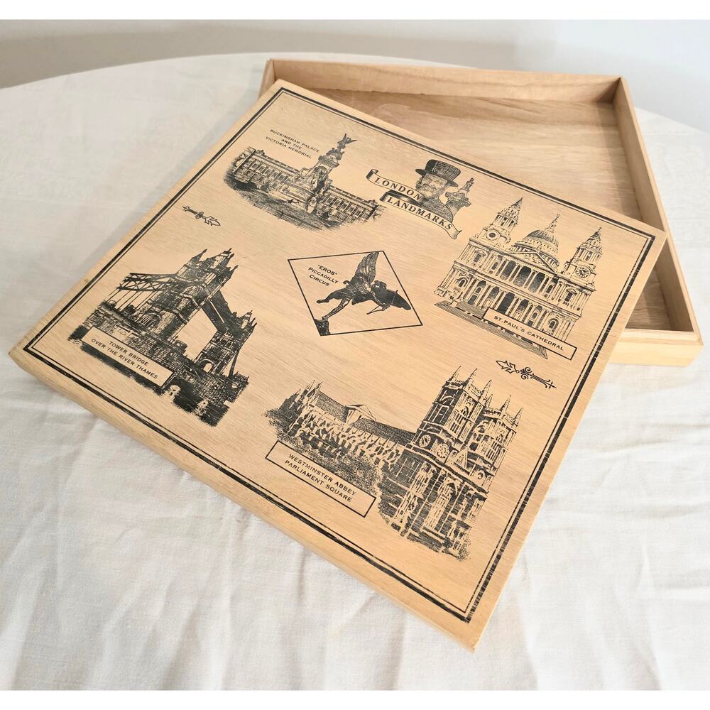 London Landmarks Wooden Box 12"x12"x2"  Decorative